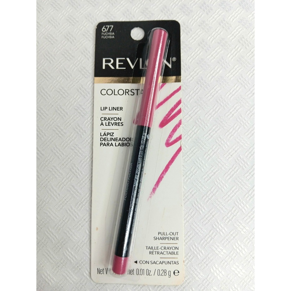 Revlon ColorStay Lip Liner Pencil #677 Fuchsia Pink with Pullout Sharpener